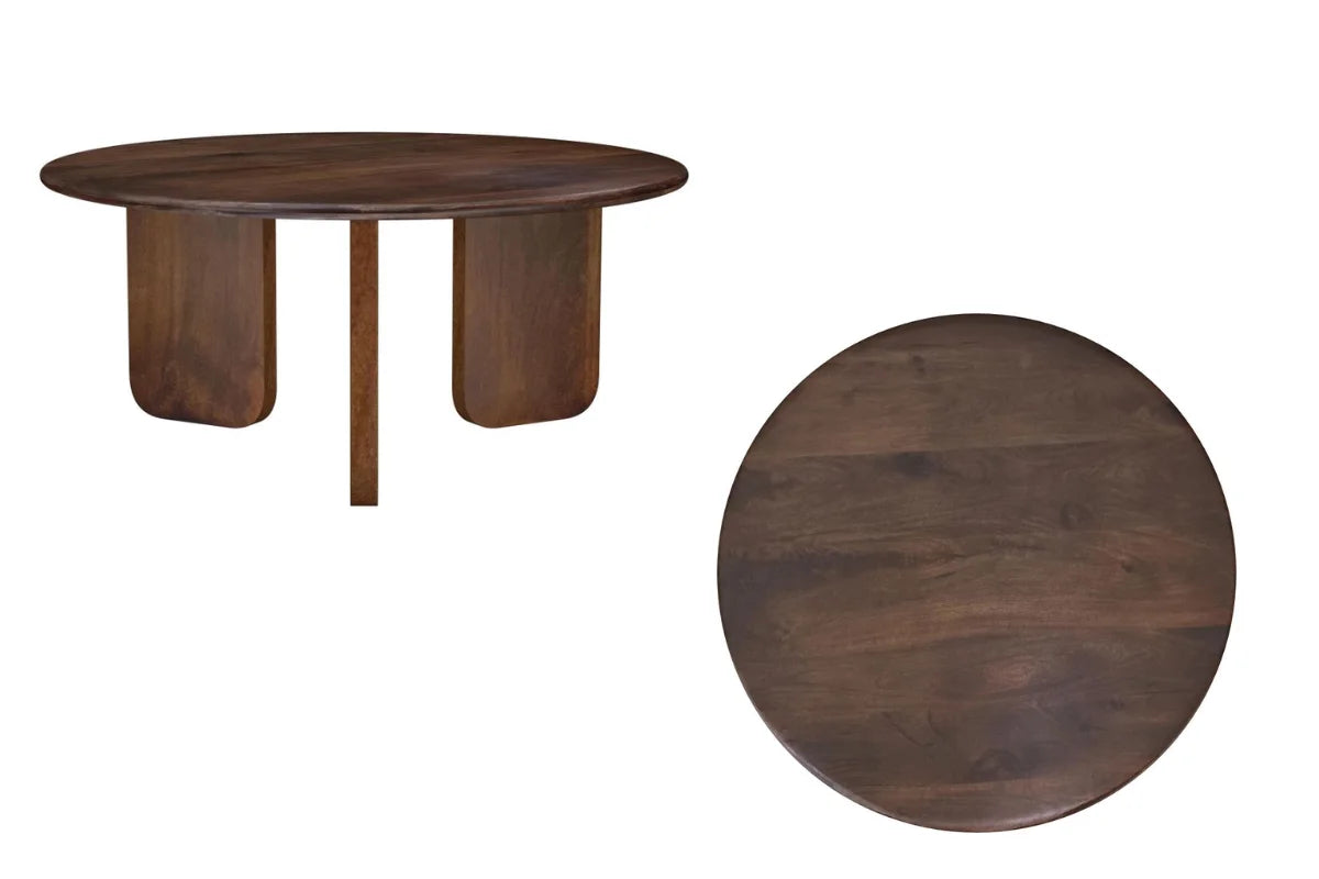 DALE ROUND SOLID MANGO WOOD COFFEE TABLE BROWN