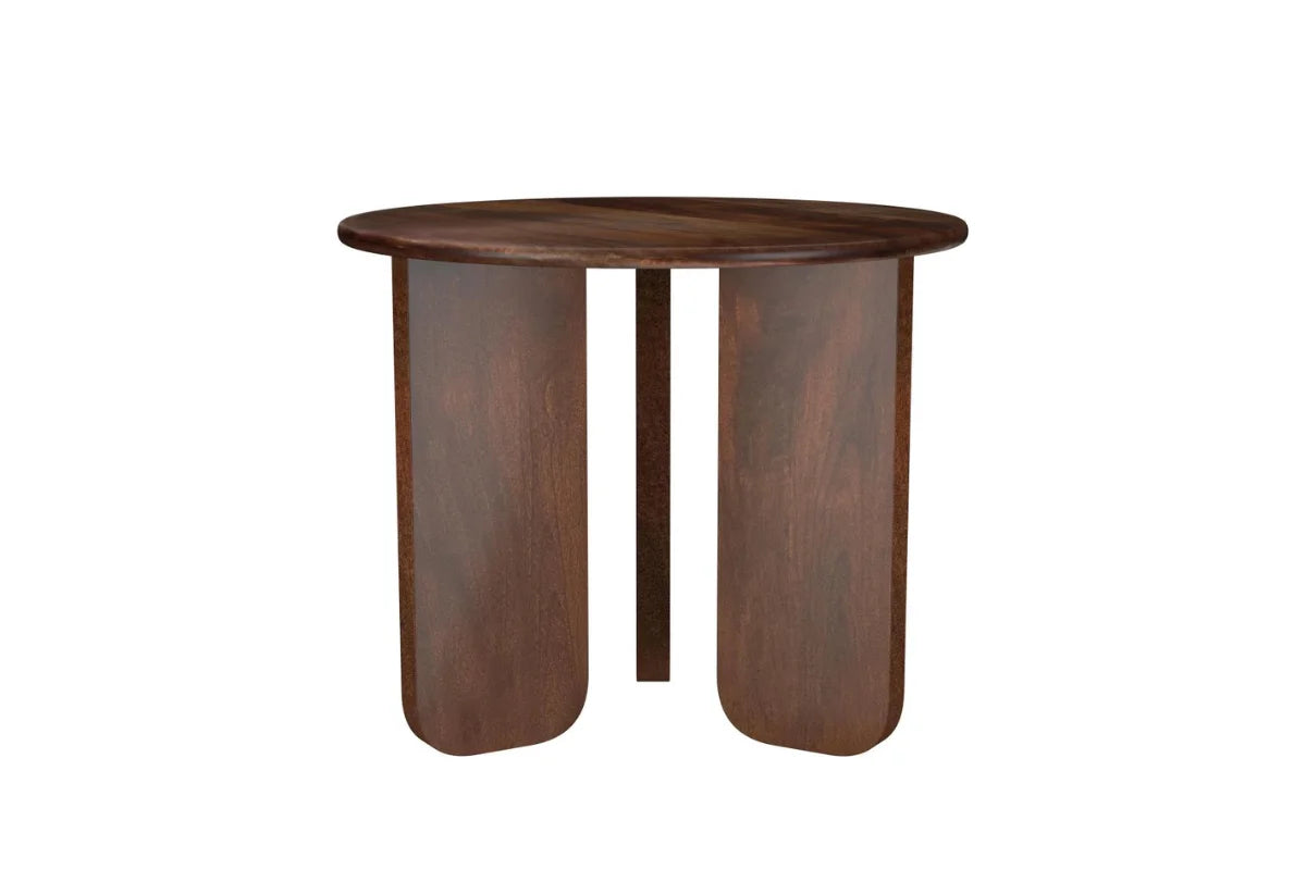 DALE ROUND SOLID MANGO WOOD SIDE END TABLE BROWN