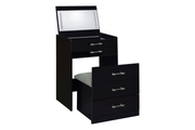 DANBURY 3-DRAWER MAKEUP VANITY & STOOL SET HIGH GLOSS