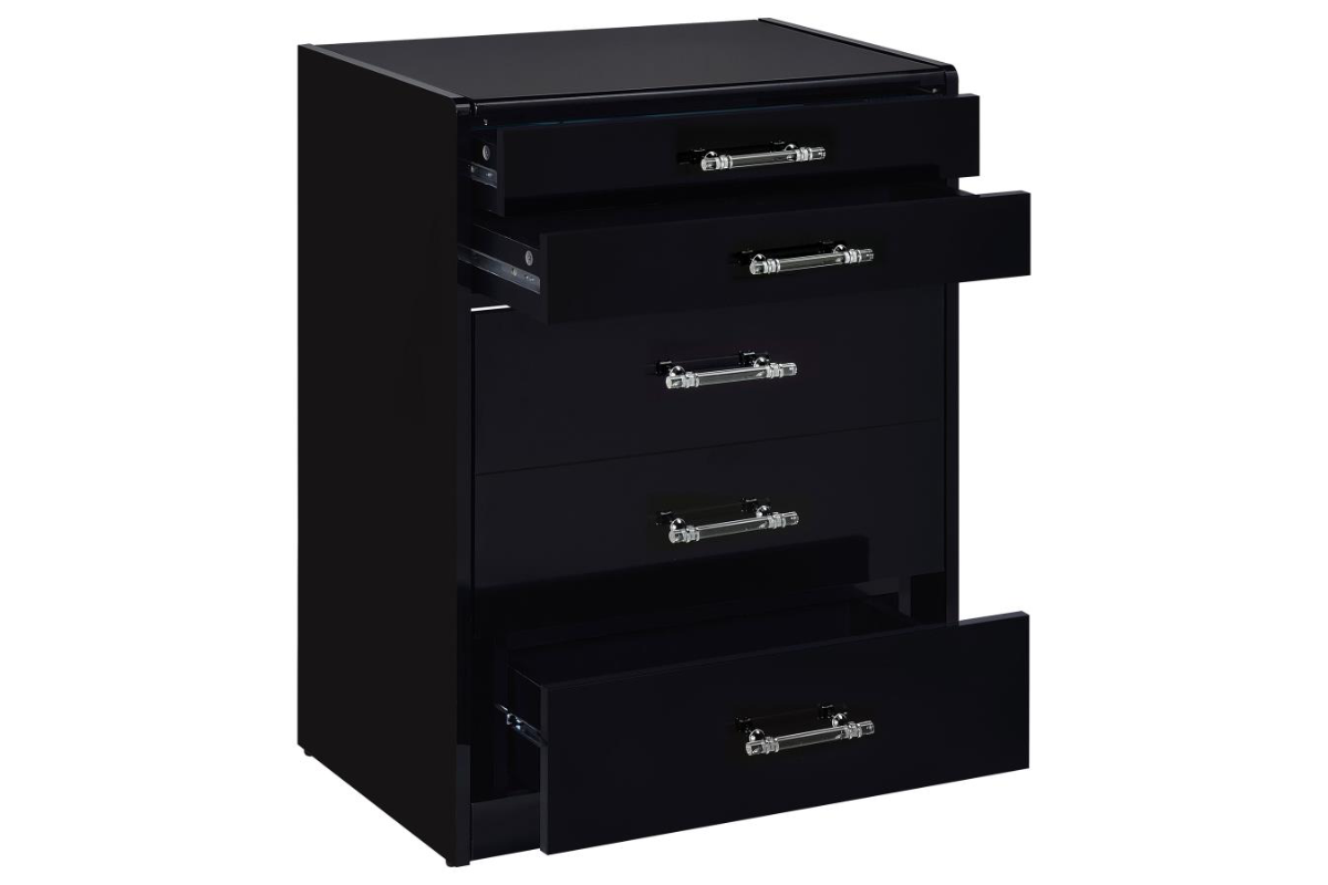 DANBURY 3-DRAWER MAKEUP VANITY & STOOL SET HIGH GLOSS