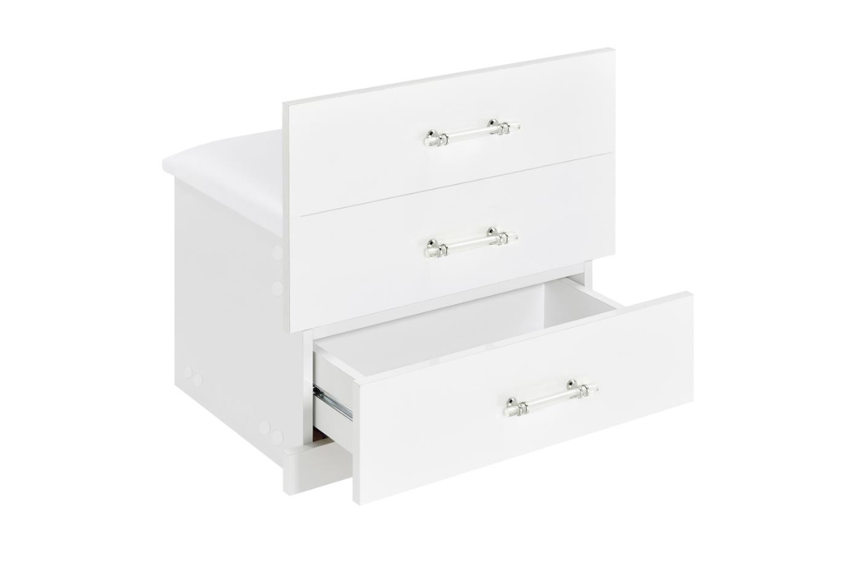 DANBURY 3-DRAWER MAKEUP VANITY & STOOL SET HIGH GLOSS