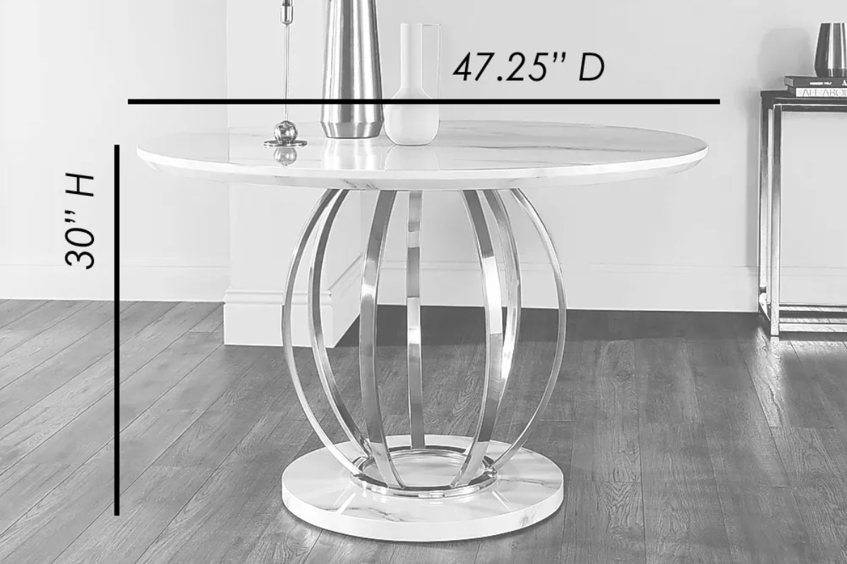 Danna Dining Table White Marble Top