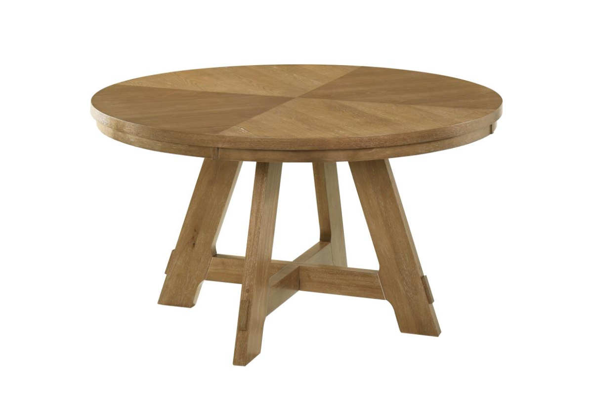 DANVERS 5-PIECE DINING TABLE SET BROWN OAK AND LATTE