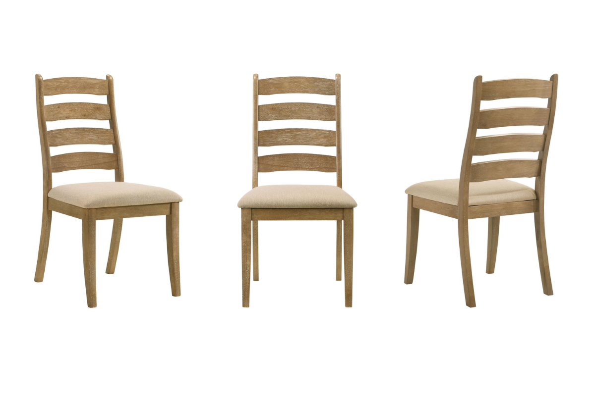 DANVERS 5-PIECE DINING TABLE SET BROWN OAK AND LATTE