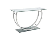 DANVILLE U-SHAPED GLASS TOP ENTRYWAY CONSOLE TABLE CHROME