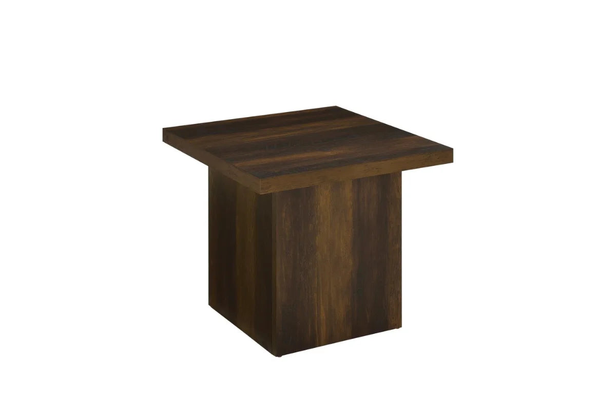 DEVAR SQUARE COFFEE AND END TABLE SET DARK PINE