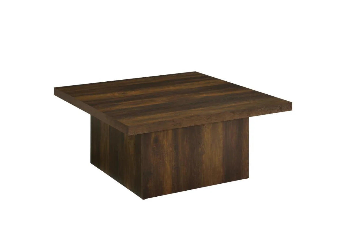 DEVAR SQUARE COFFEE AND END TABLE SET DARK PINE