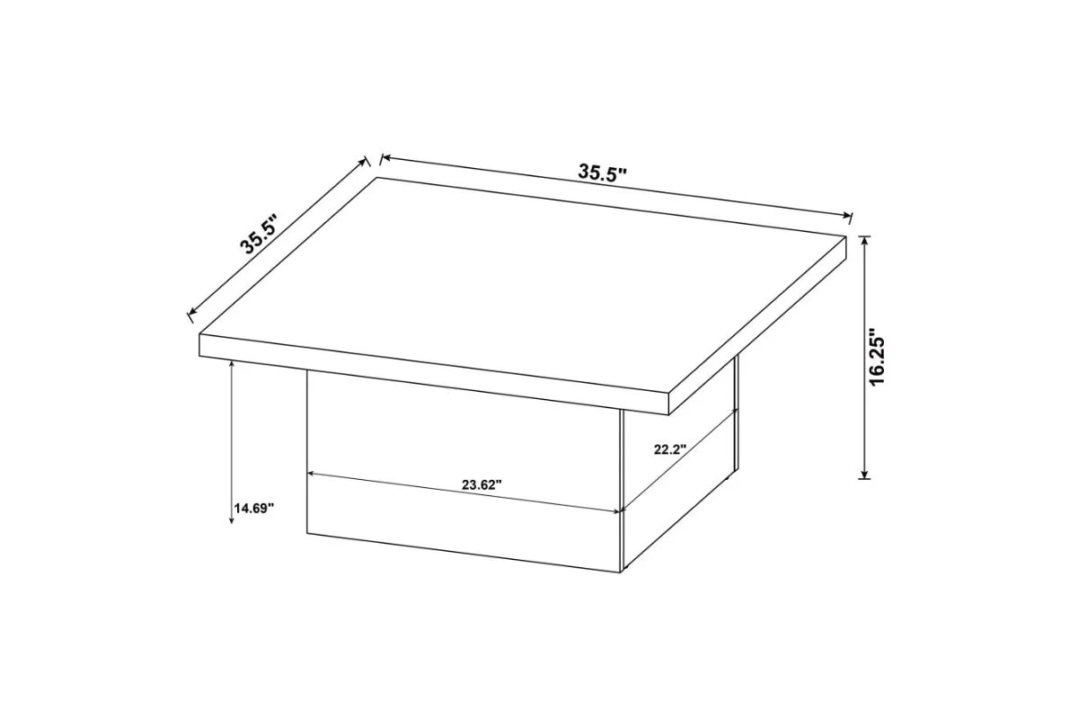 DEVAR SQUARE ENGINEERED WOOD COFFEE TABLE MANGO BROWN