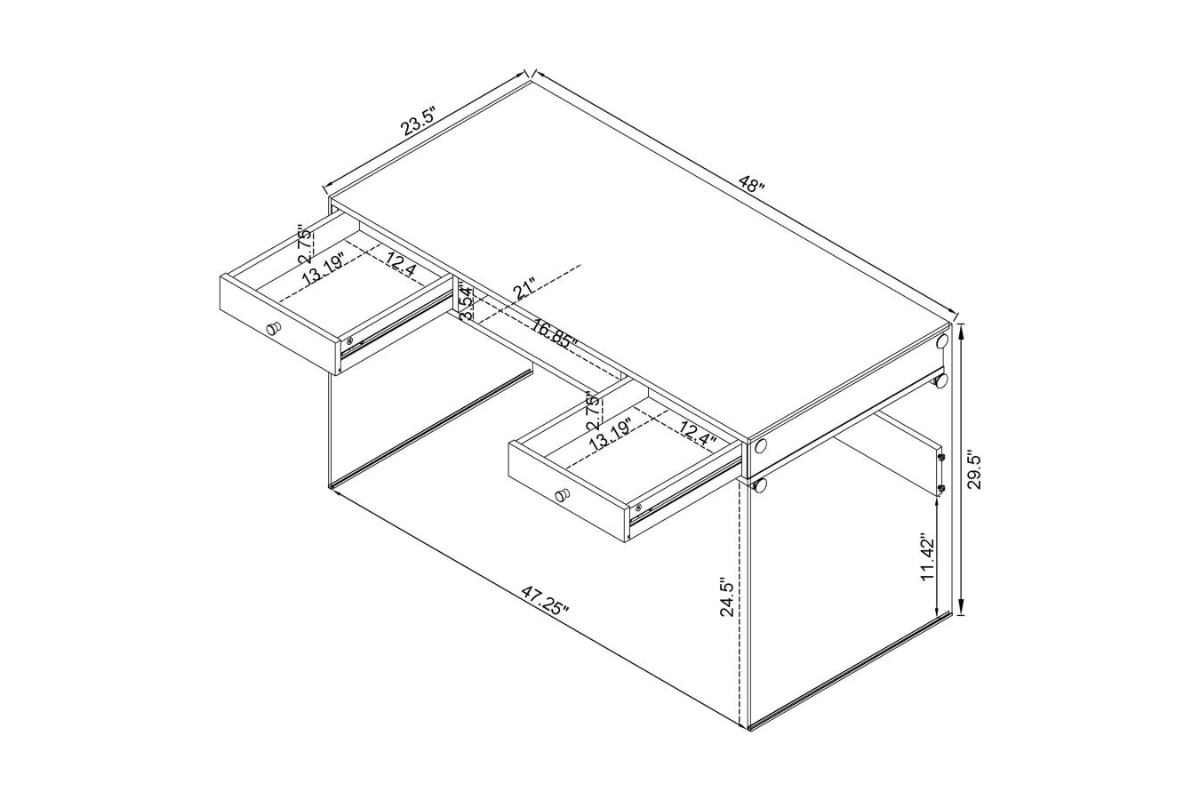 DOBREV 48-INCH 2-DRAWER