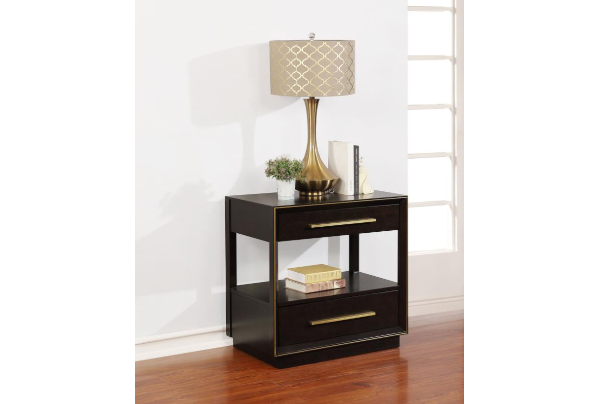 DURANGO 2-DRAWER NIGHTSTAND SMOKED PEPPERCORN