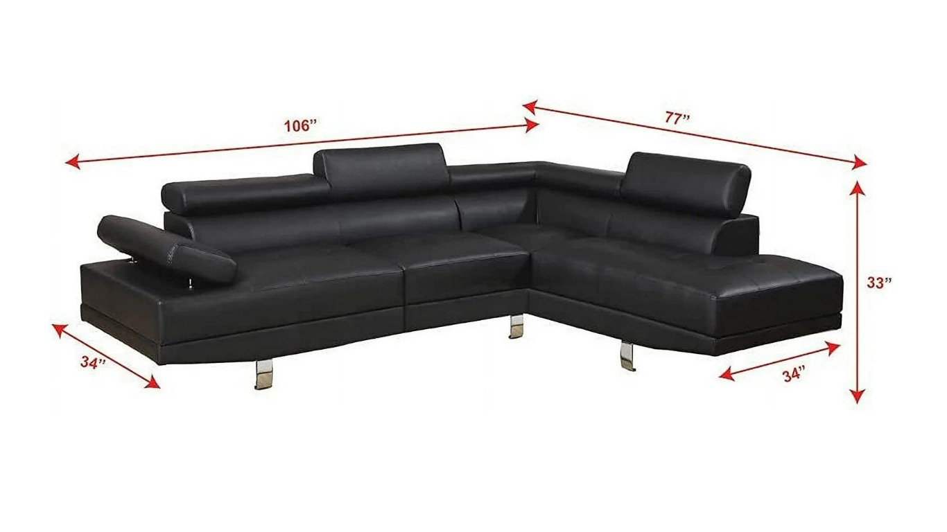 Coco Sectional Sofa - Black
