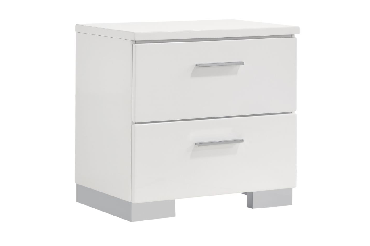 FELICITY 2-DRAWER NIGHTSTAND WHITE HIGH GLOSS