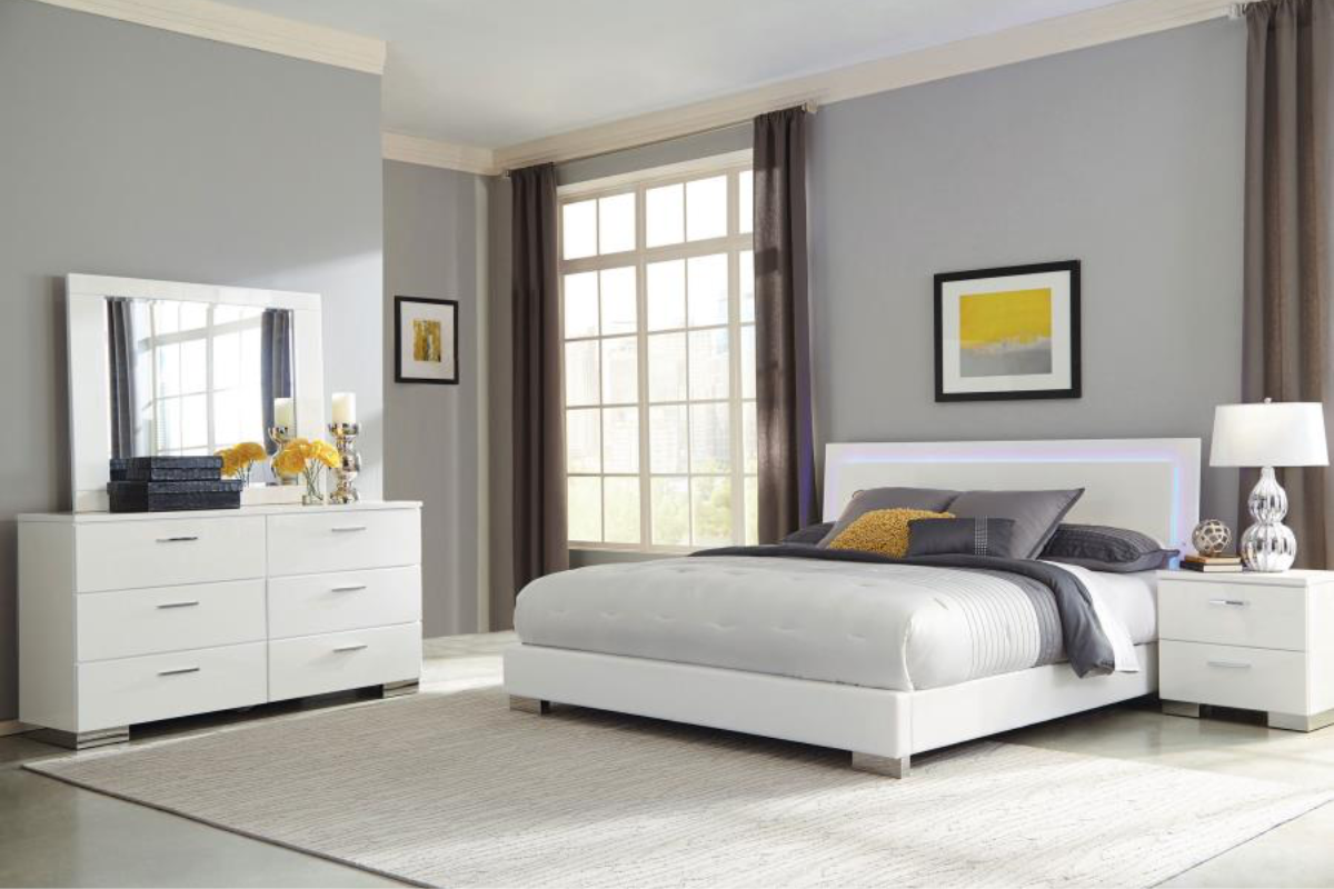 FELICITY BEDROOM SET WHITE HIGH GLOSS