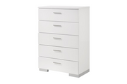 FELICITY 5-DRAWER BEDROOM CHEST WHITE HIGH GLOSS