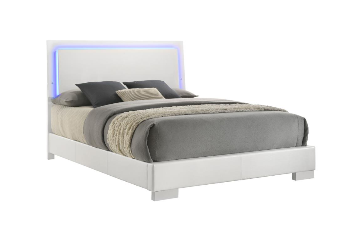 FELICITY WOOD  LED PANEL BED  HIGH GLOSS