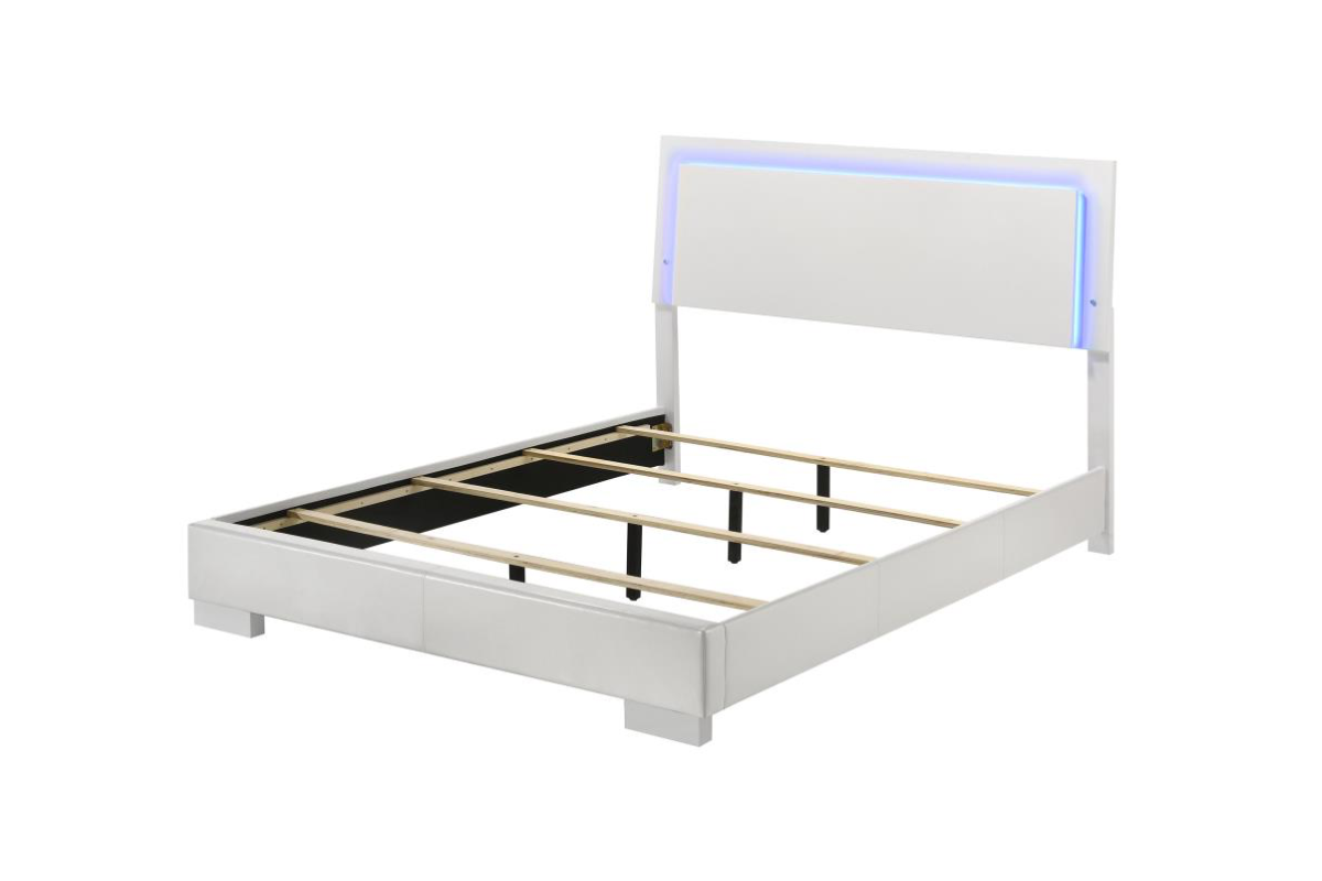 FELICITY WOOD  LED PANEL BED  HIGH GLOSS
