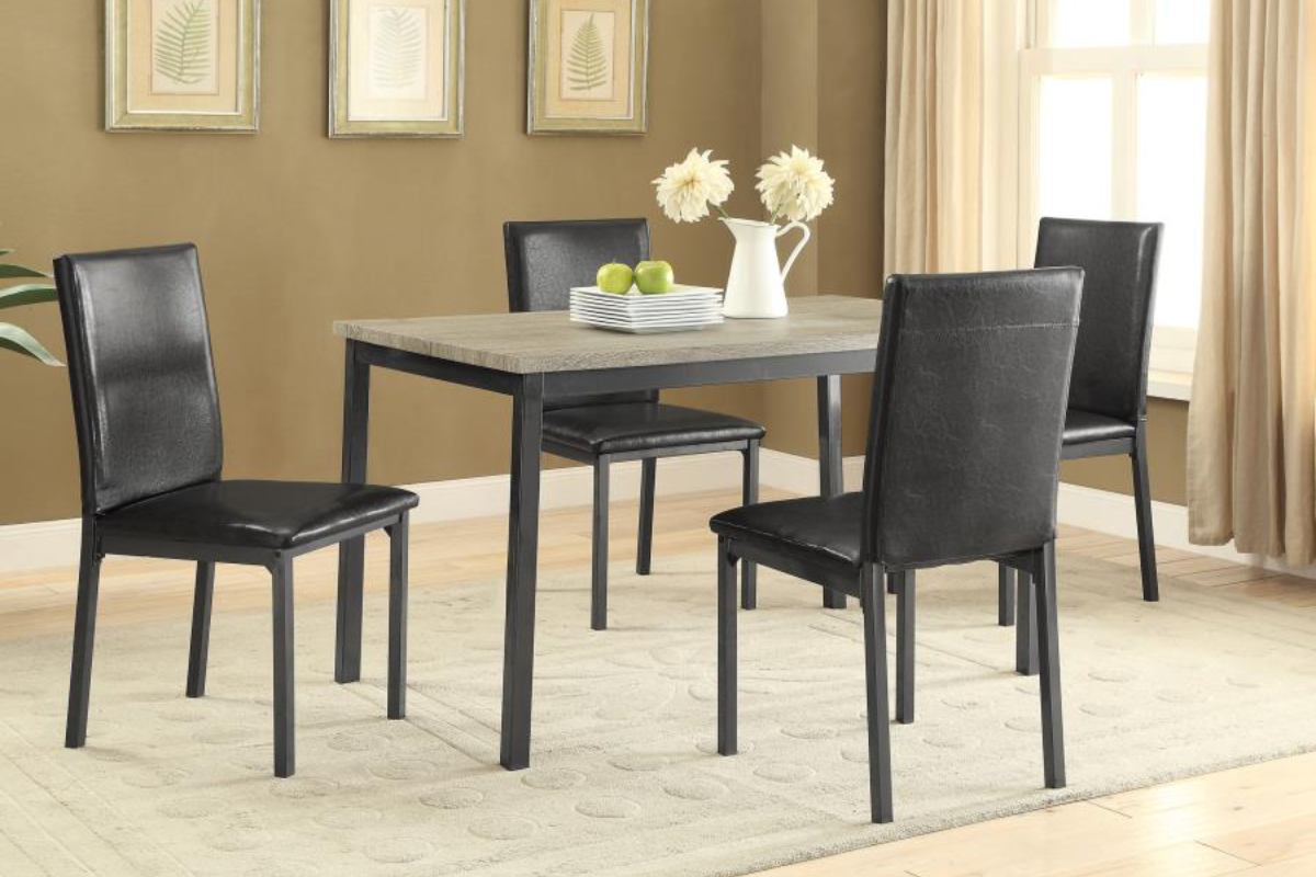 GARZA 5-PIECE RECTANGULAR DINING TABLE SET BLACK