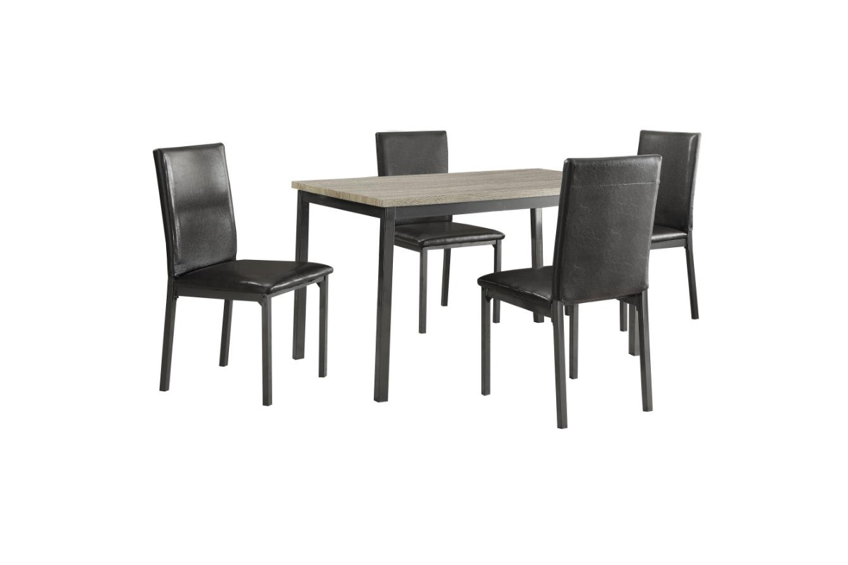 GARZA 5-PIECE RECTANGULAR DINING TABLE SET BLACK