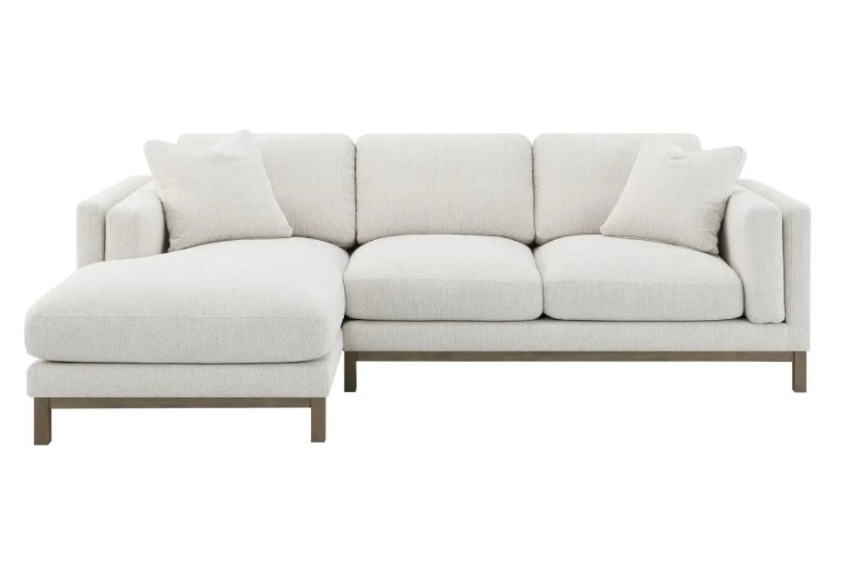 GENEVA BOUCLE UPHOLSTERED SECTIONAL CHAISE SOFA SAND