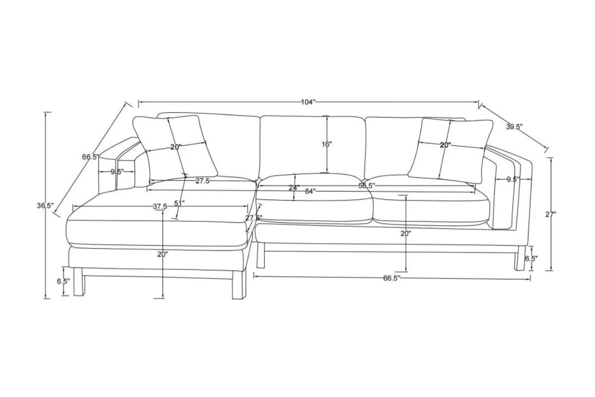 GENEVA BOUCLE UPHOLSTERED SECTIONAL CHAISE SOFA SAND