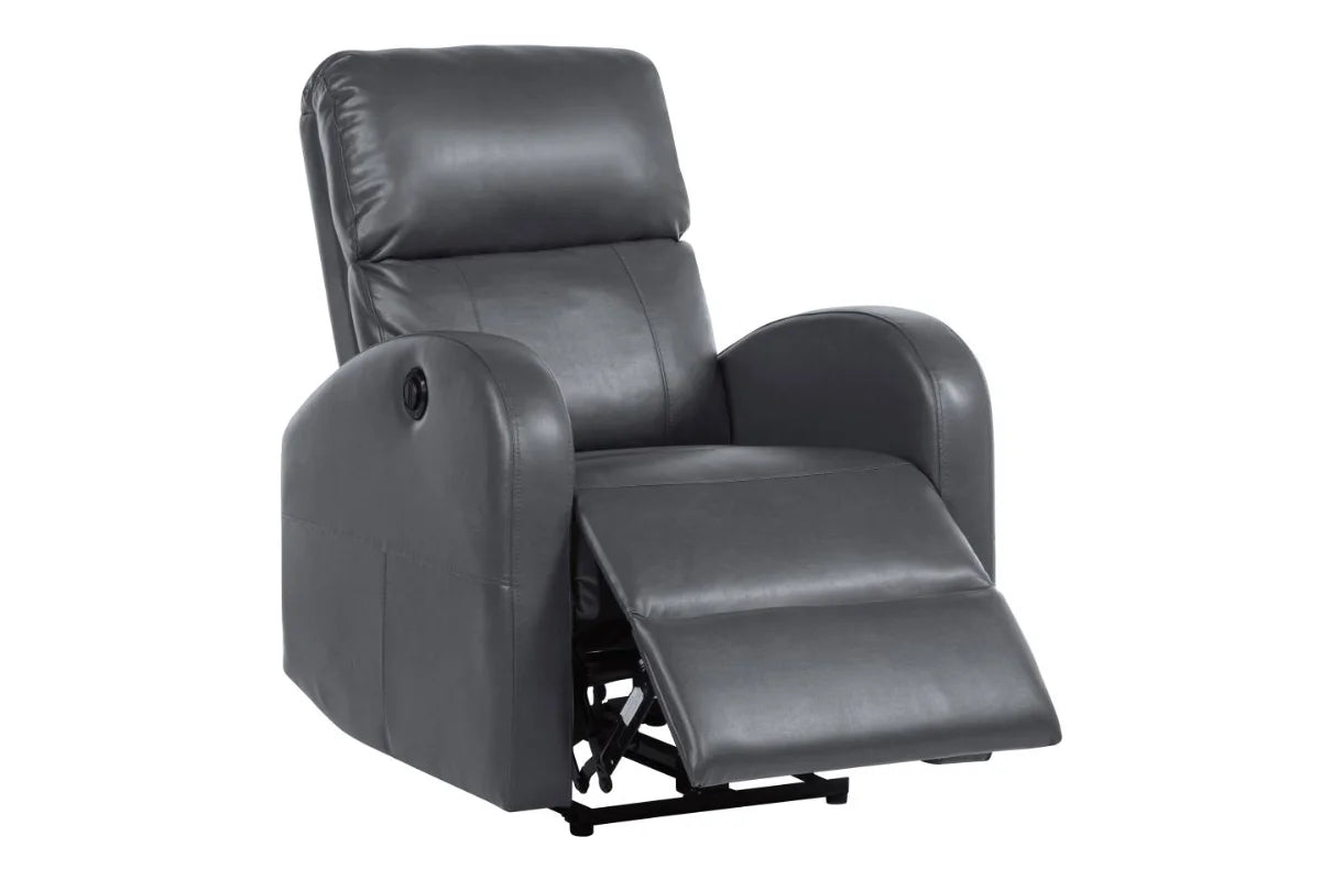 GRANT UPHOLSTERED POWER RECLINER CHAIR GREY
