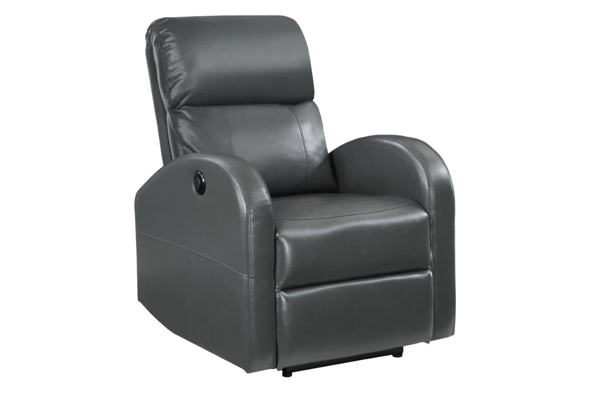 GRANT UPHOLSTERED POWER RECLINER CHAIR GREY