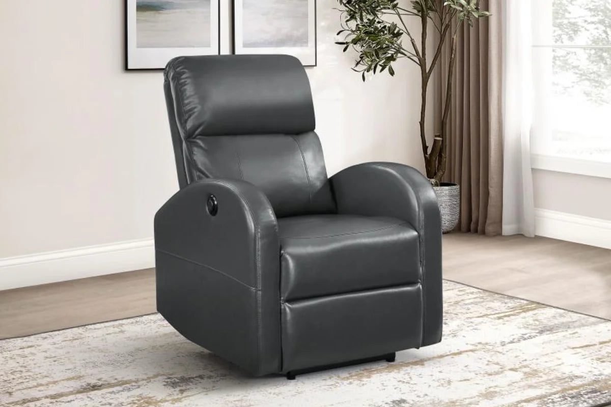 GRANT UPHOLSTERED POWER RECLINER CHAIR GREY