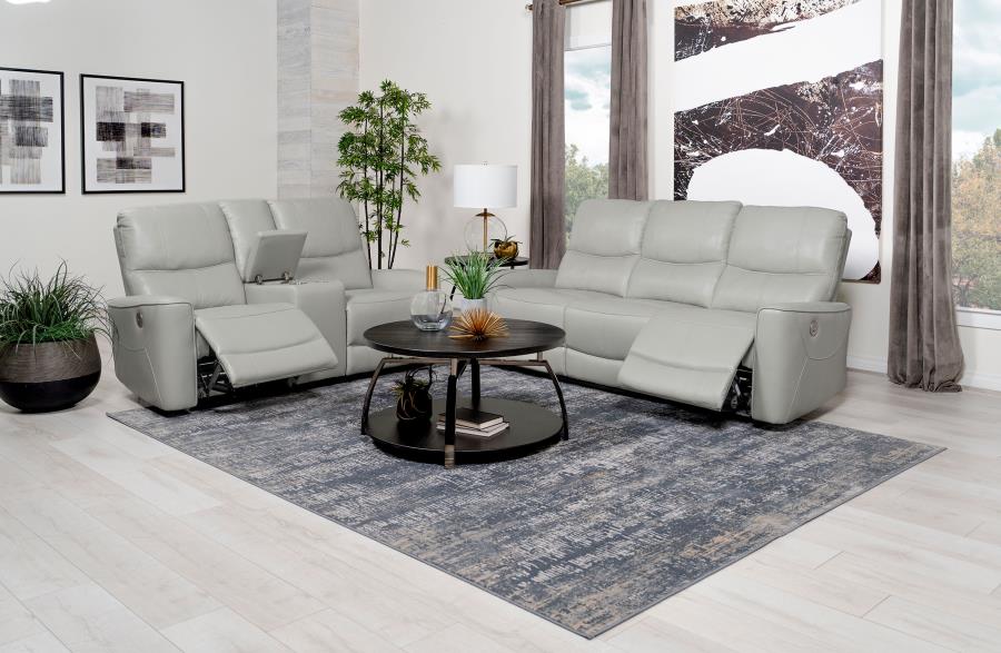 Greenfield 2-Piece Power Reclining Sofa Set Dove Grey