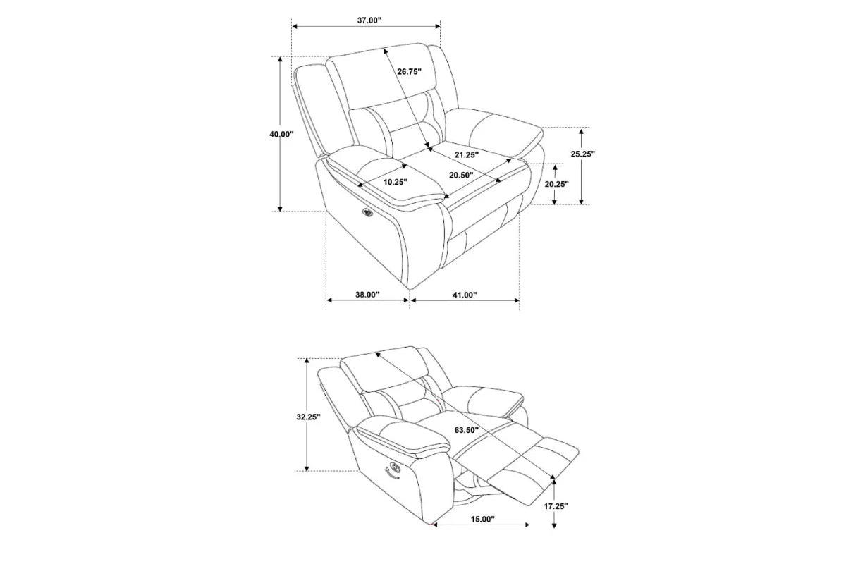 GREER  UPHOLSTERED RECLINING SOFA SET TAUPE