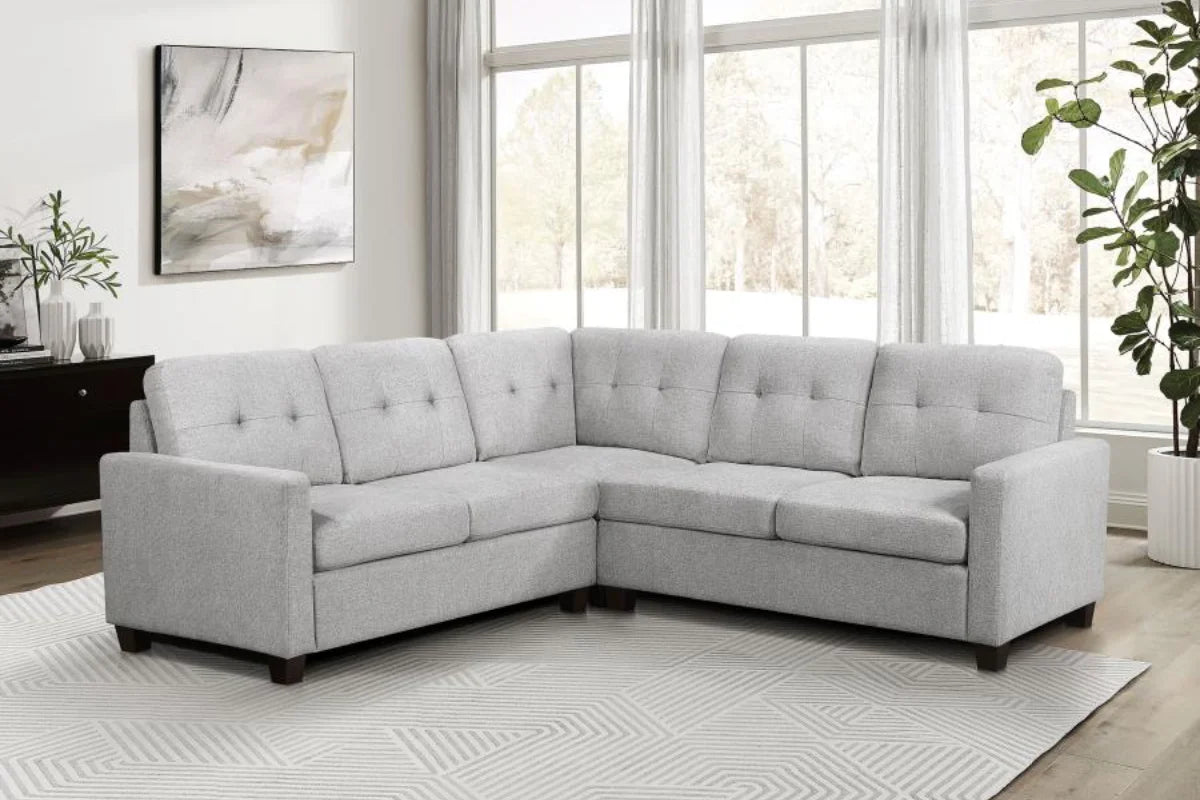 Georgina Upholstered Sectional Sofa Steel Beige