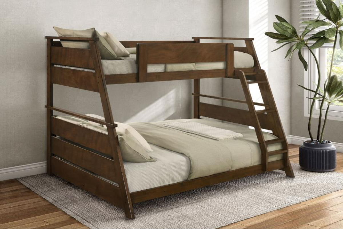 HOLDEN WOOD VENEER TWIN OVER FULL BUNK BED WALNUT