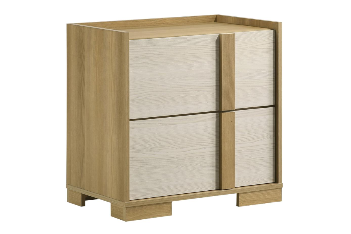 HYLAND 2-DRAWER NIGHTSTAND BEDSIDE TABLE NATURAL