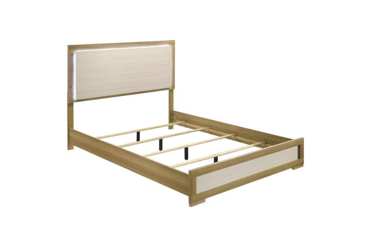 HYLAND WOOD LED PANEL BED NATURAL