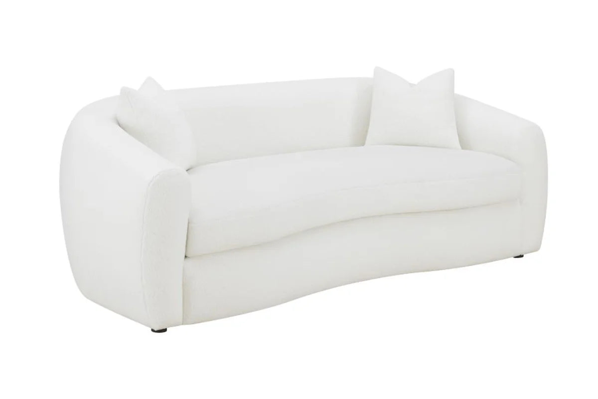 ISABELLA  FAUX SHEEPSKIN UPHOLSTERED SOFA SET NATURAL