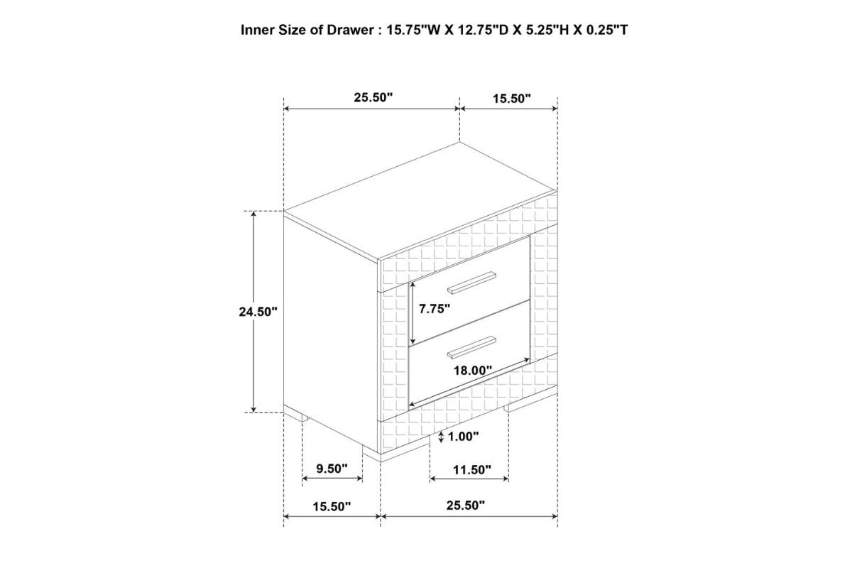 IVES  BEDROOM SET GREY HIGH GLOSS