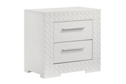 IVES 2-DRAWER NIGHTSTAND BEDSIDE TABLE WHITE HIGH GLOSS