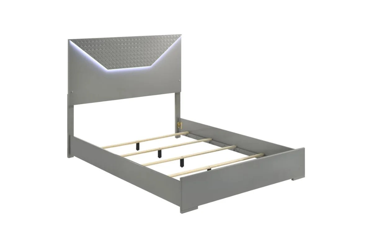 IVES  BEDROOM SET GREY HIGH GLOSS