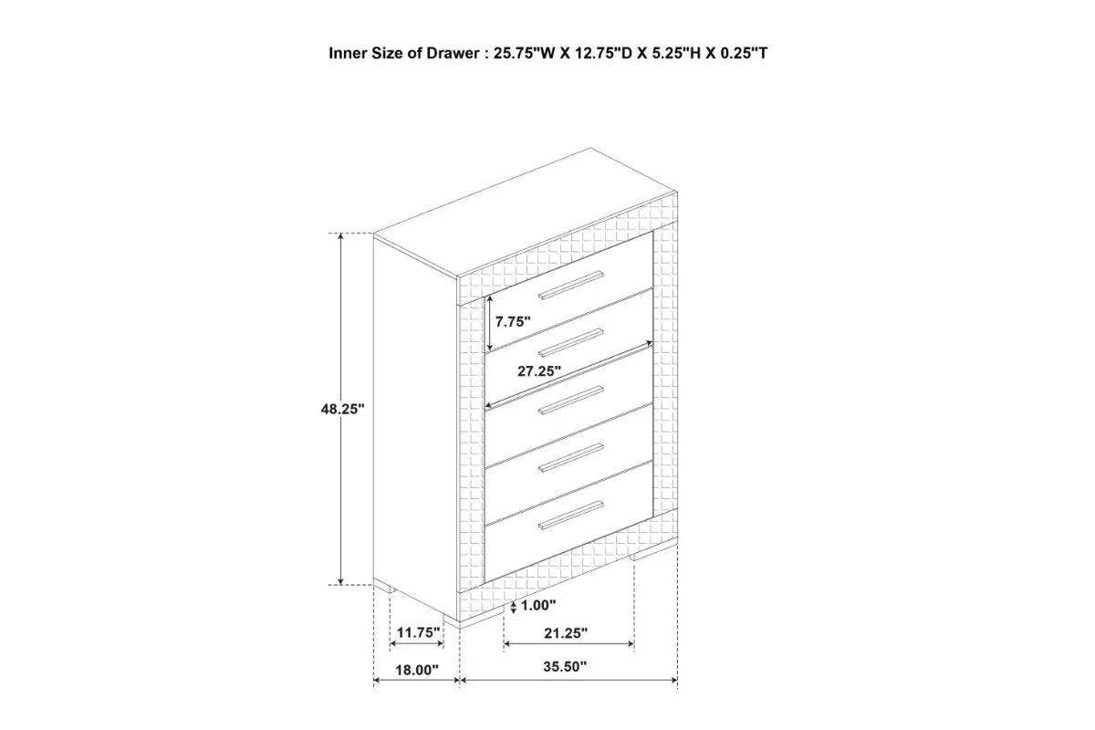 IVES  BEDROOM SET GREY HIGH GLOSS