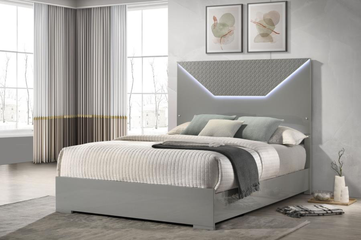 IVES PANEL BED LED HEADBOARD HIGH GLOSS