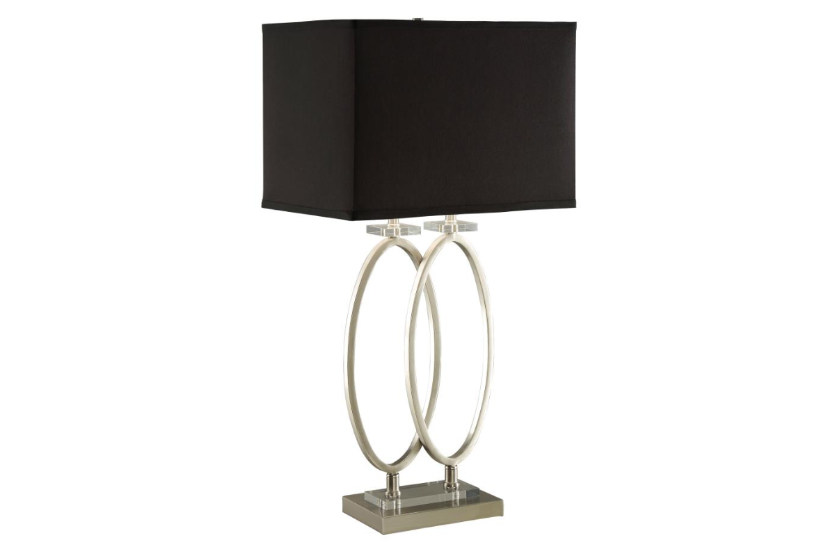 IZUKU 29-INCH RECTANGULAR SHADE TABLE LAMP BRUSH NICKEL