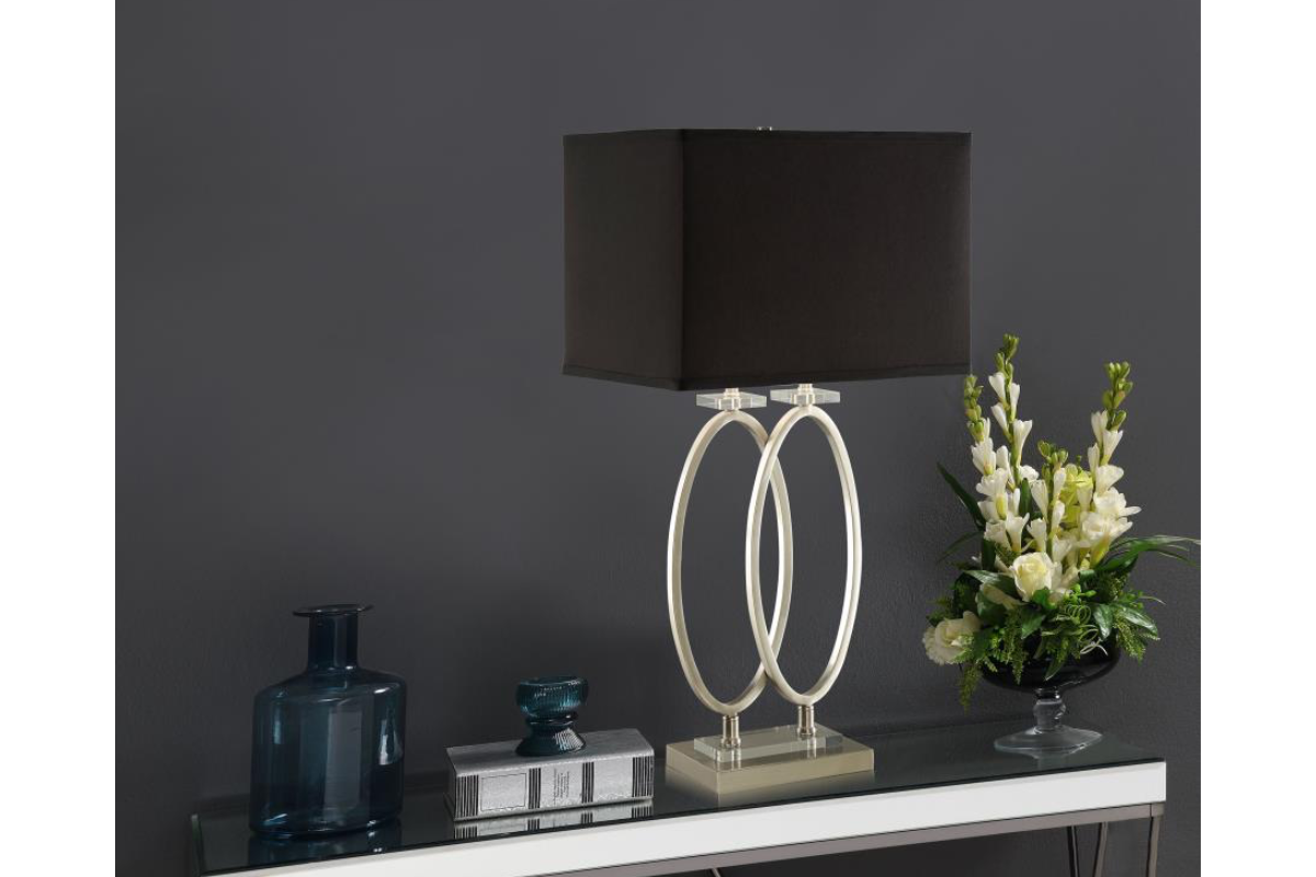 IZUKU 29-INCH RECTANGULAR SHADE TABLE LAMP BRUSH NICKEL