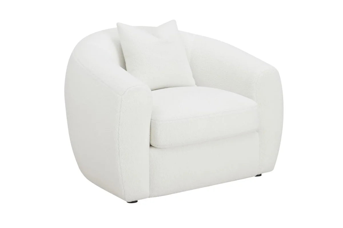 ISABELLA FAUX SHEEPSKIN UPHOLSTERED ACCENT CHAIR NATURAL