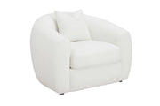 ISABELLA FAUX SHEEPSKIN UPHOLSTERED ACCENT CHAIR NATURAL