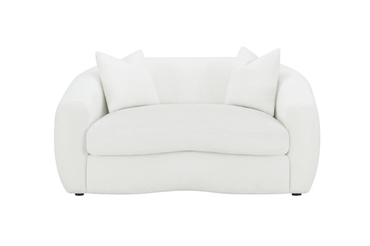 ISABELLA  FAUX SHEEPSKIN UPHOLSTERED SOFA SET NATURAL
