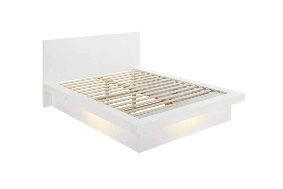 JESSICA WOOD  LED PANEL BED SNOW WHITE
