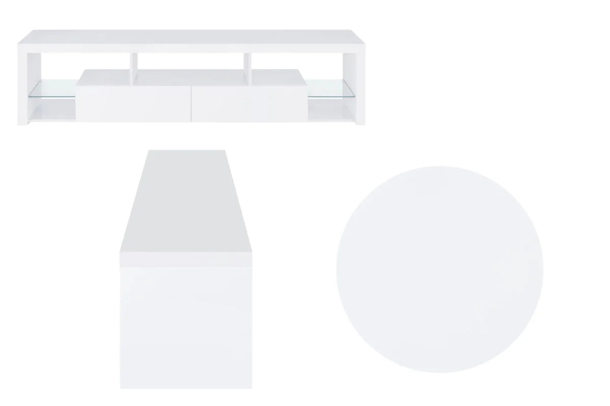 Jude 2-drawer engineered wood 71-inch tv stand high gloss white