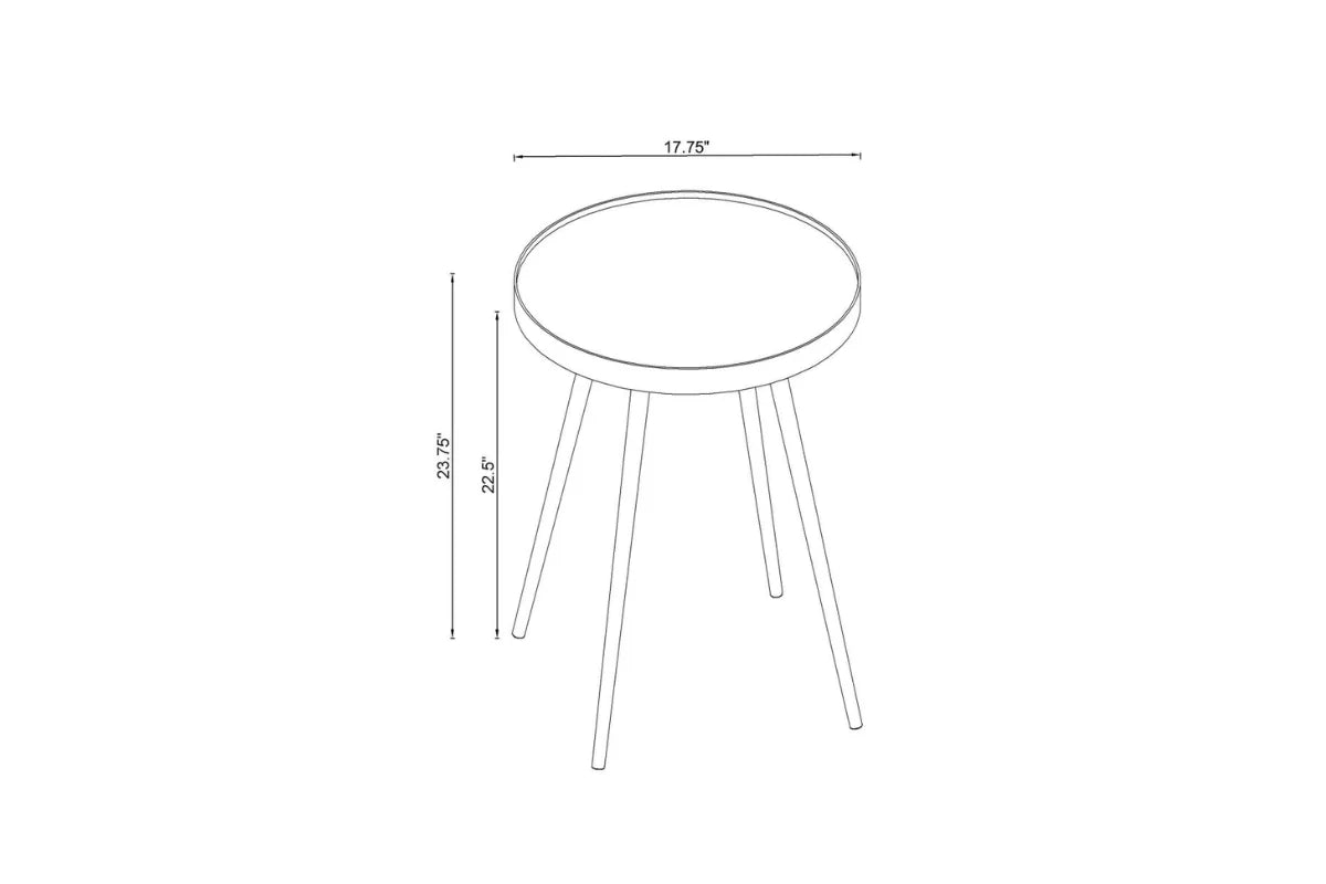 KAELYN 3-PIECE ROUND COFFEE AND END TABLE SET GOLD