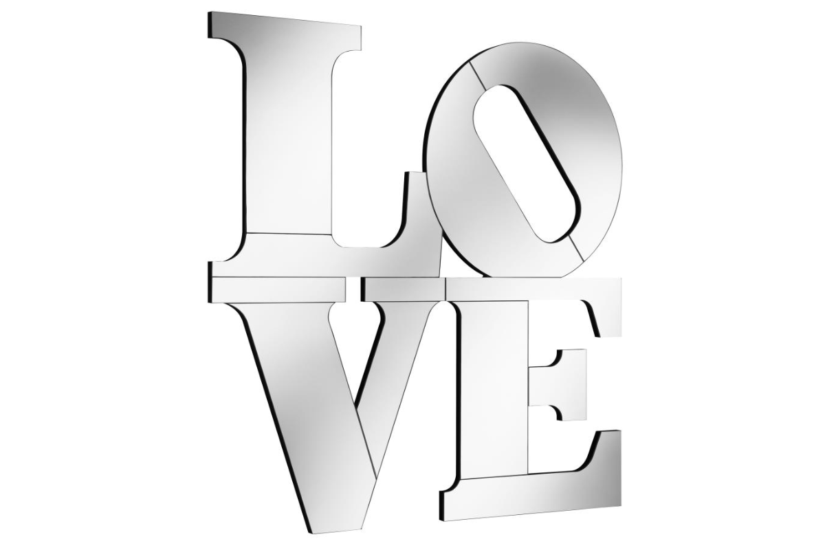 KEIRAN 40 X 40 INCH LOVE LETTERED WALL MIRROR SILVER