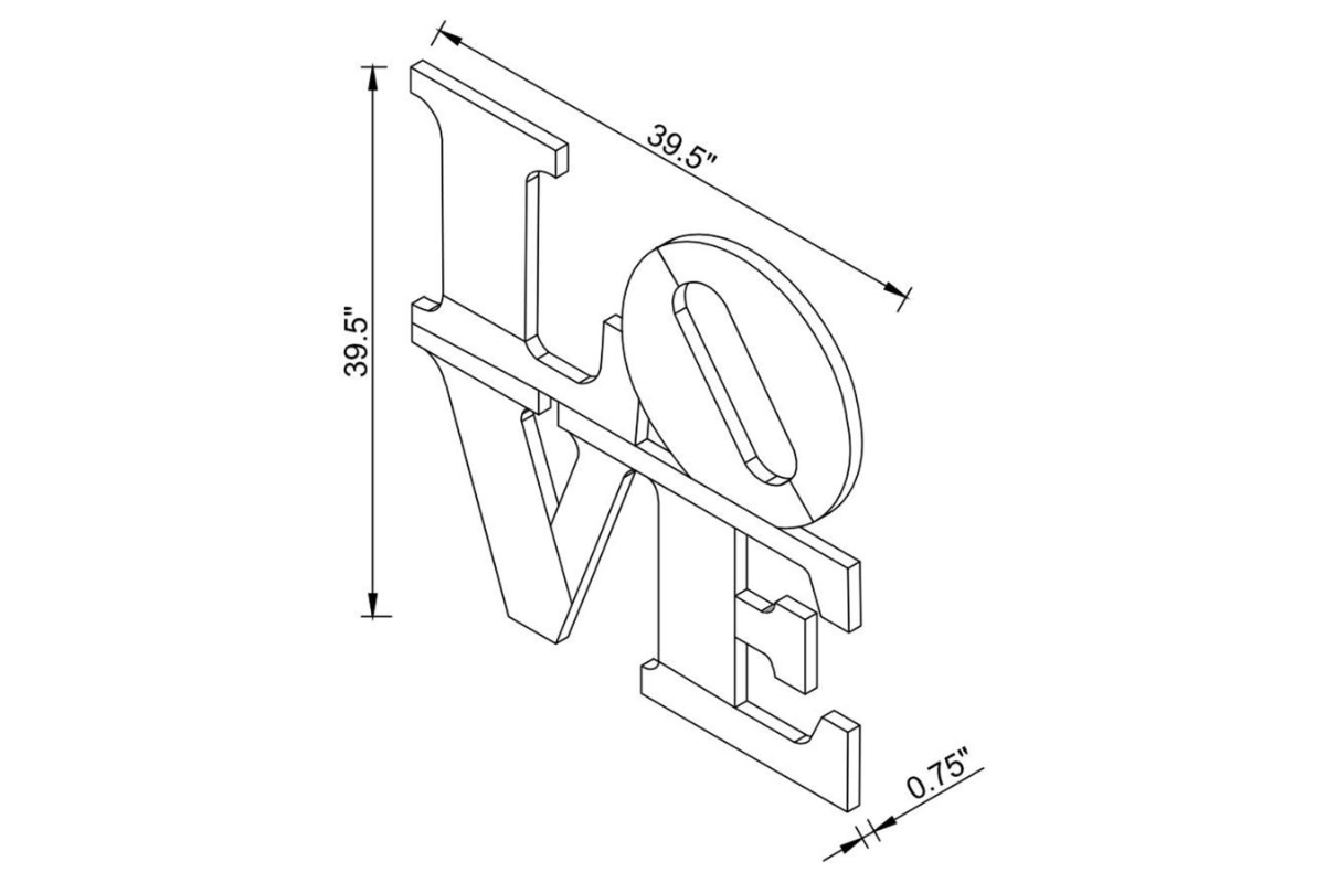 KEIRAN 40 X 40 INCH LOVE LETTERED WALL MIRROR SILVER