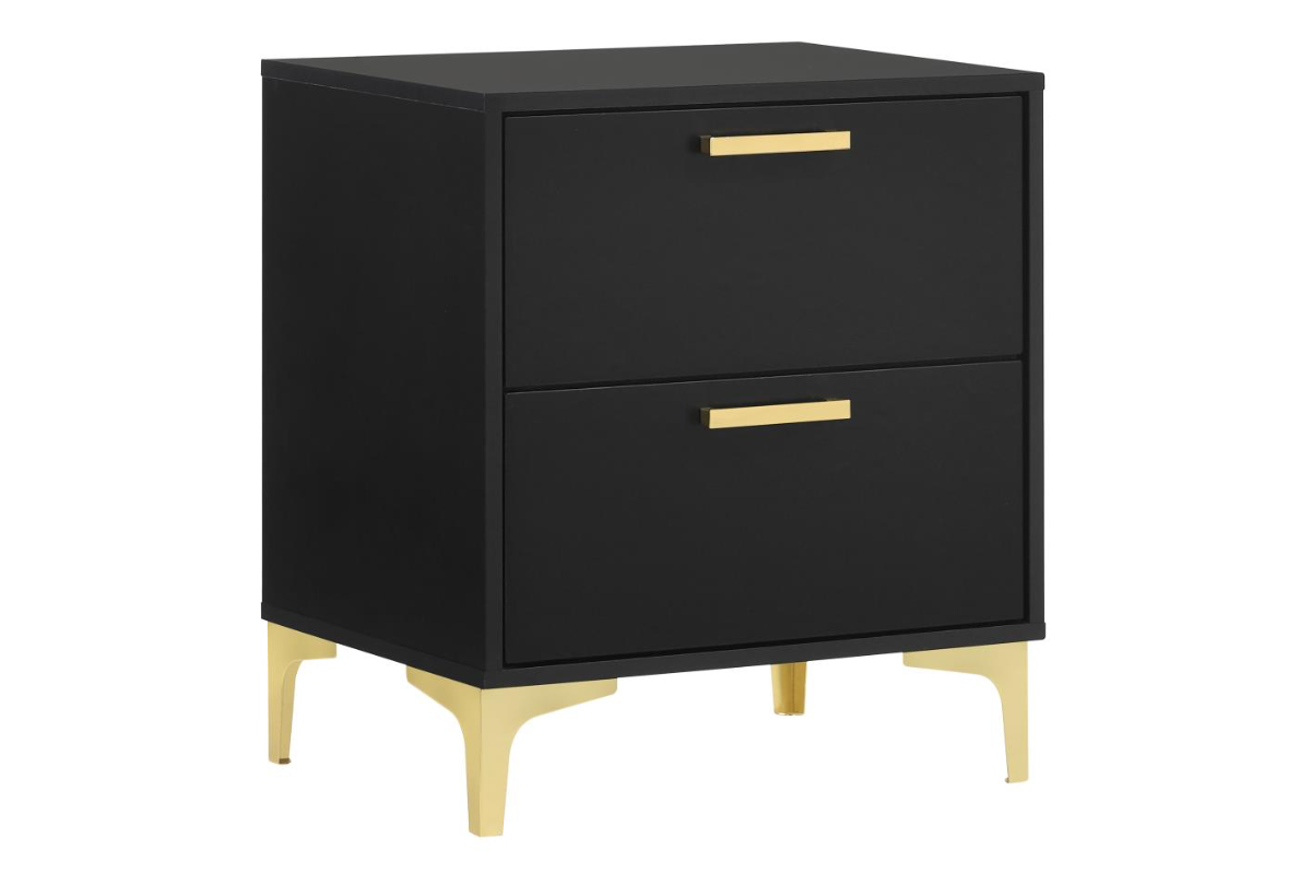KENDALL 2-DRAWER NIGHTSTAND BLACK